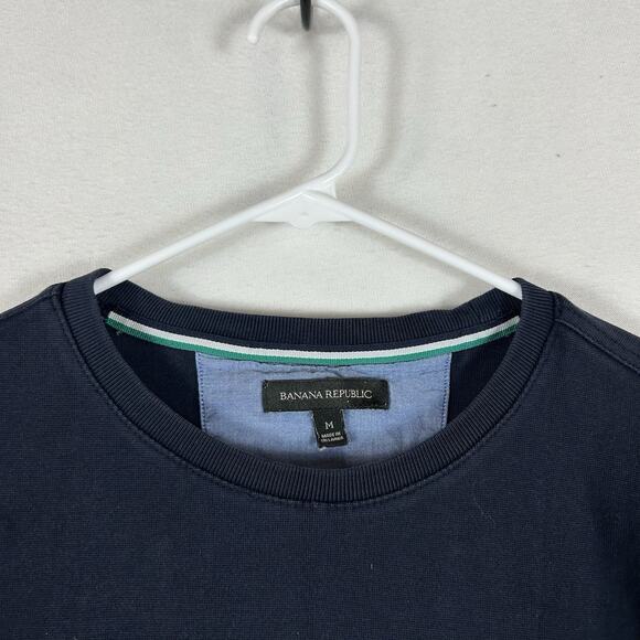 Banana Republic Rugby Style Sweatshirt Mens Medium Preppy Blue Long Sleeve Shirt - Picture 2 of 10